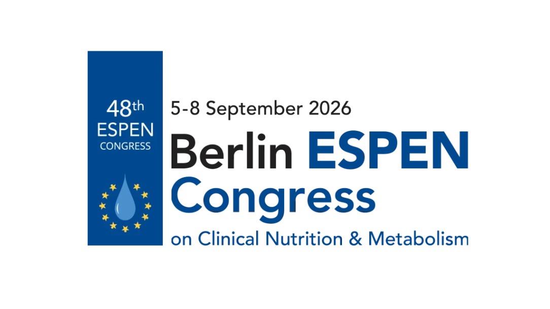 47th ESPEN Congress flyer text "5-8 September 2026, Berlin ESPEN Congress on Clinical Nutrition & Metabolism"